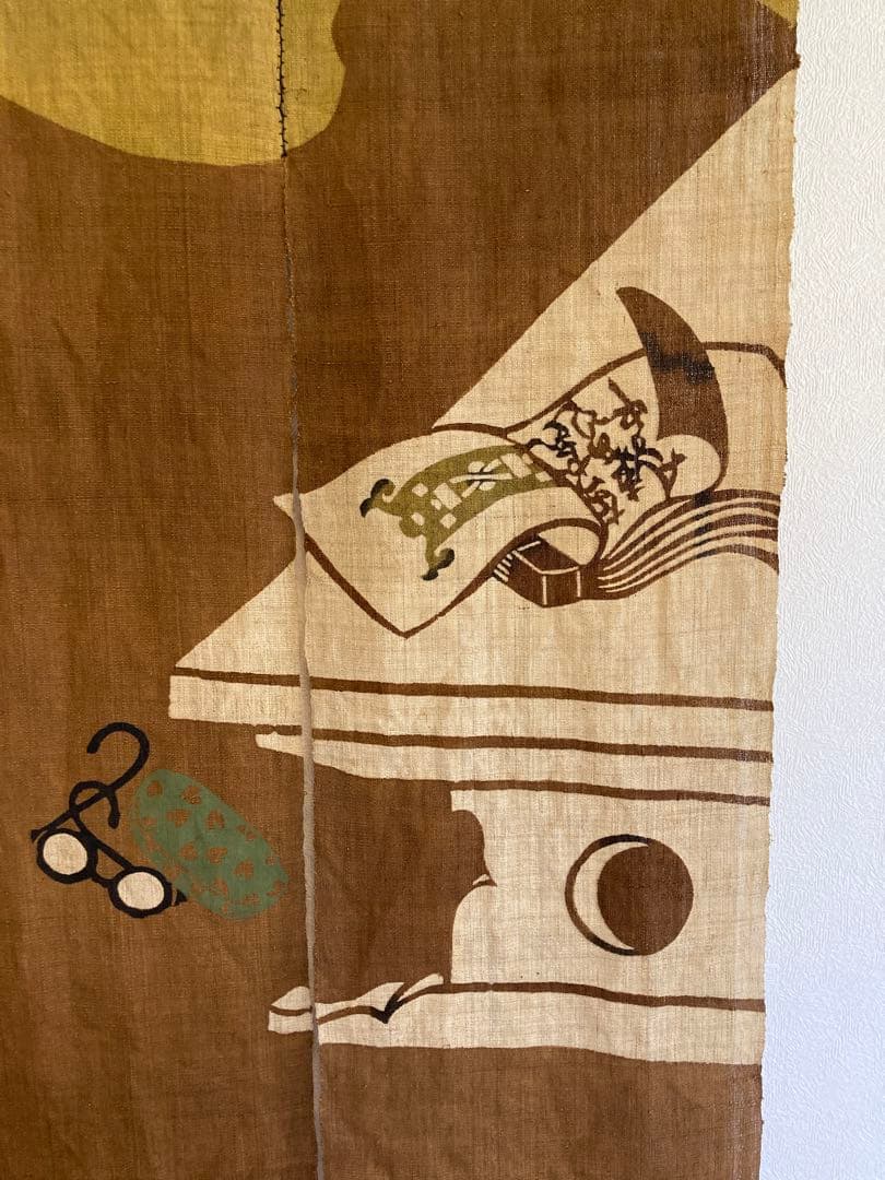 暖簾　型染め　自然布　麻　苧麻　手績み　民藝　芹沢銈介