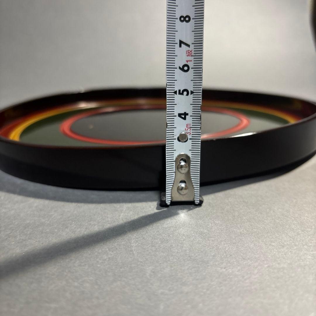 長野横笛　丸盆　５膳　共箱