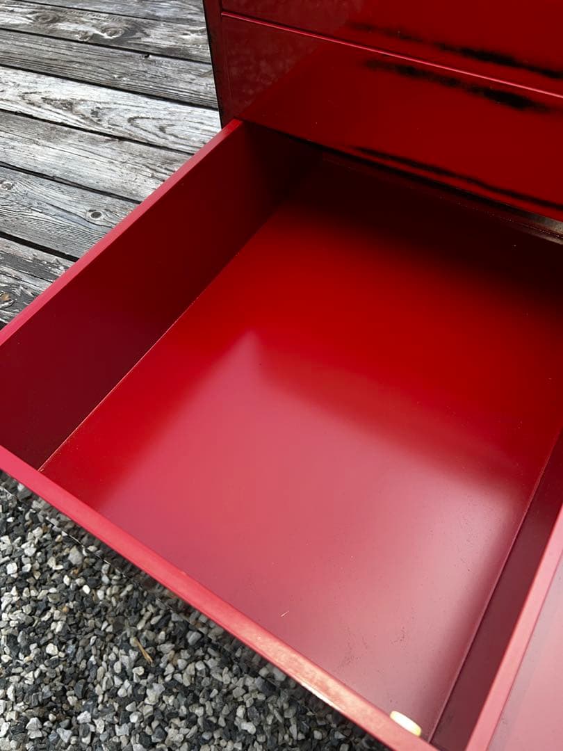 44 展示品 根来塗 三段引き出し 定価45000円