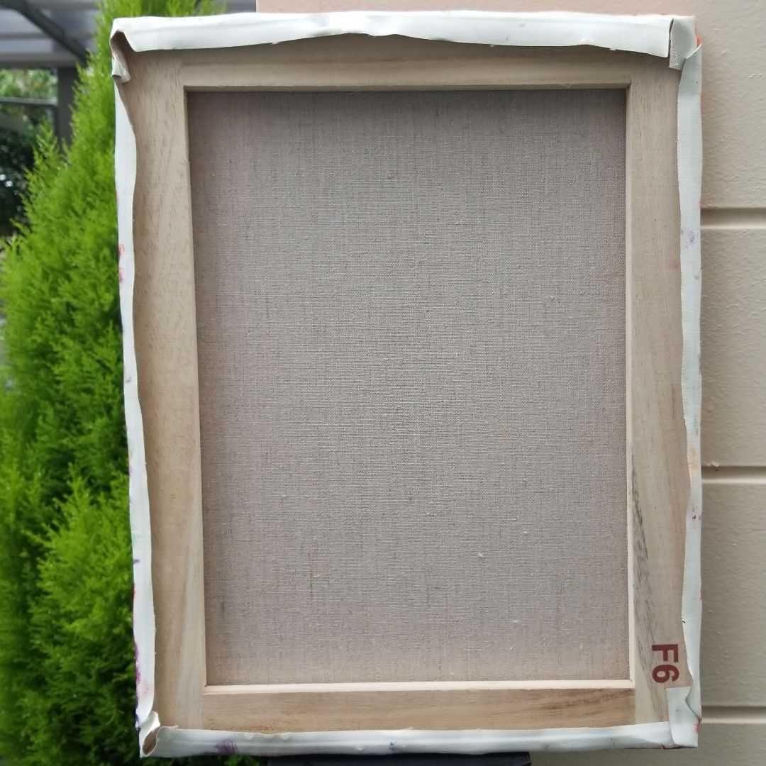 油絵　専用　夕方　寄りそって帰るアヒルの恋人たち