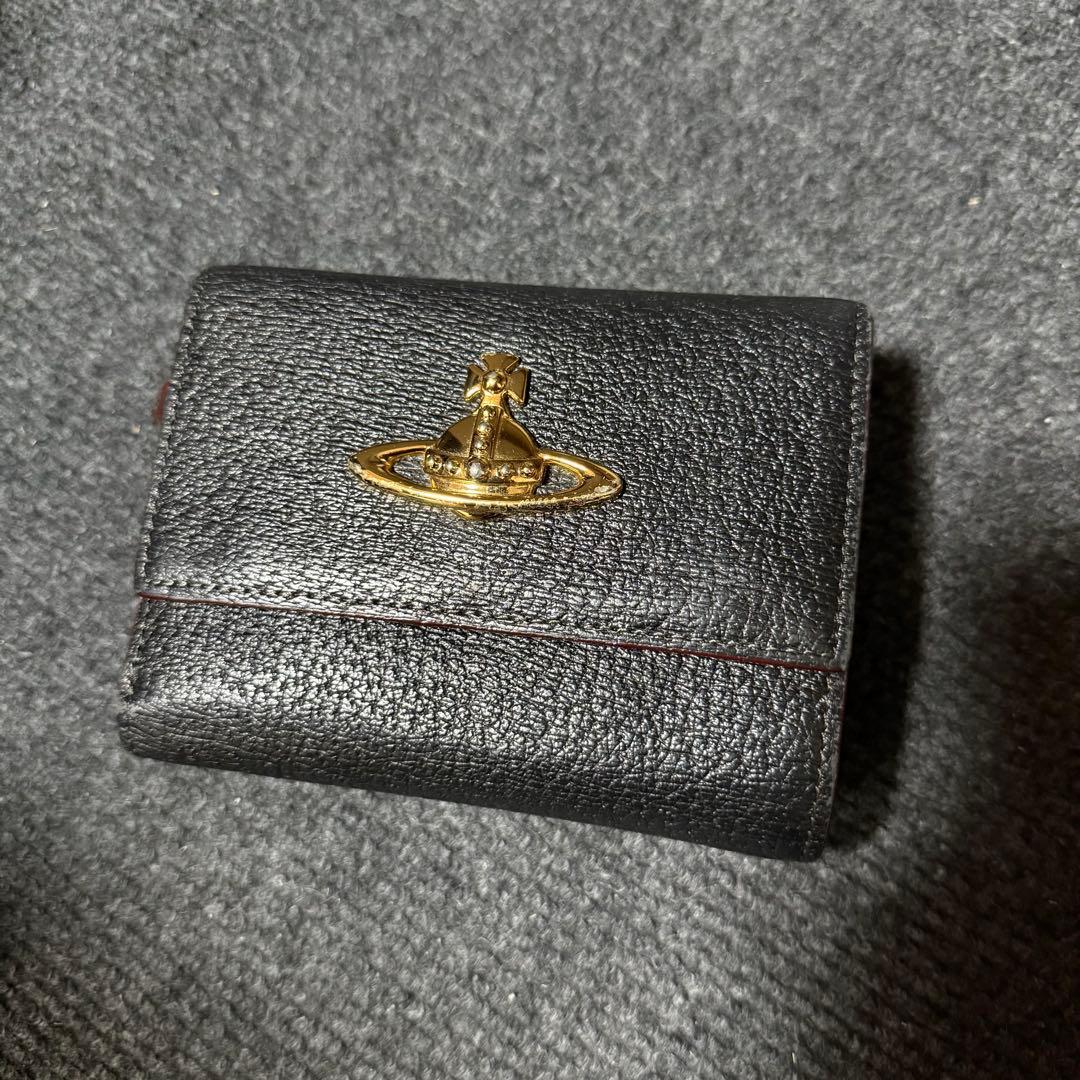 Vivienne Westwood 黒レザー三つ折り財布