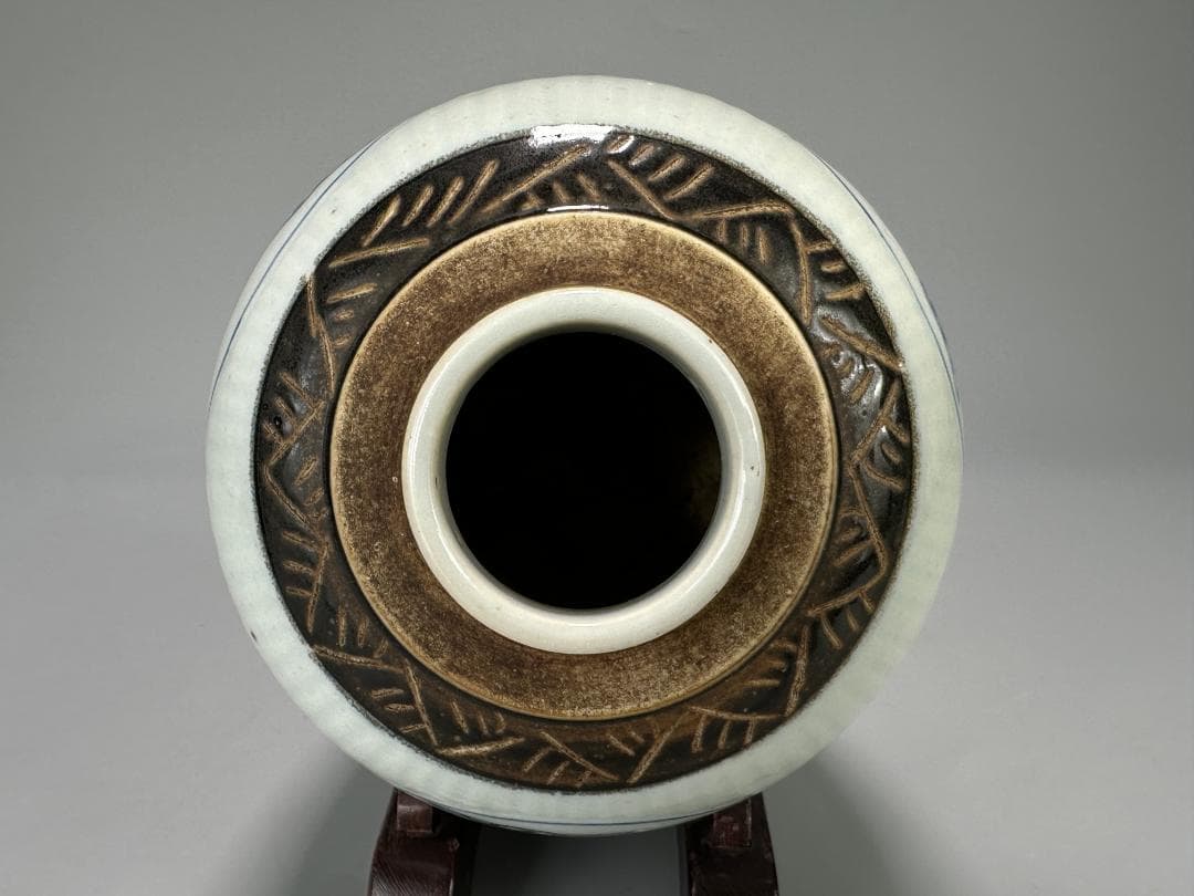 中国青磁　清朝　清時代　青花釉裏紅龍文壺　染付　辰砂　古壺　時代物　唐物　古物