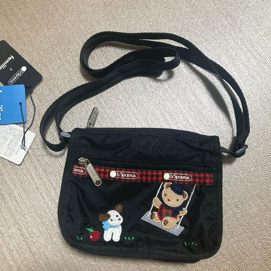 新品未使用ファミリアショルダーバッグ　レスポートサックコラボ　赤チェック　レア