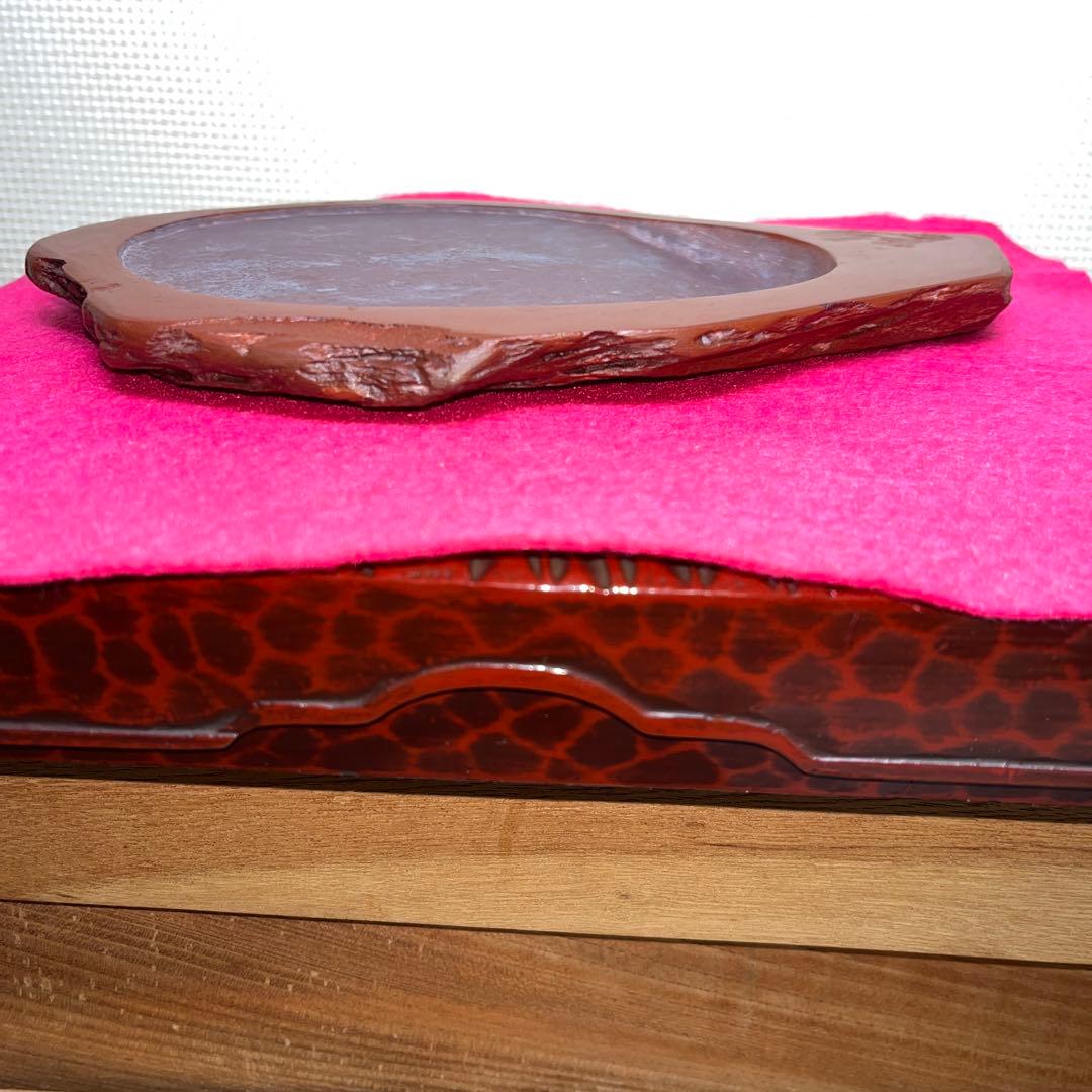 ⭕️岩手県　紫雲石硯　佐藤鉄三郎　希少　20cm超　かなり古い作　石紋綺麗