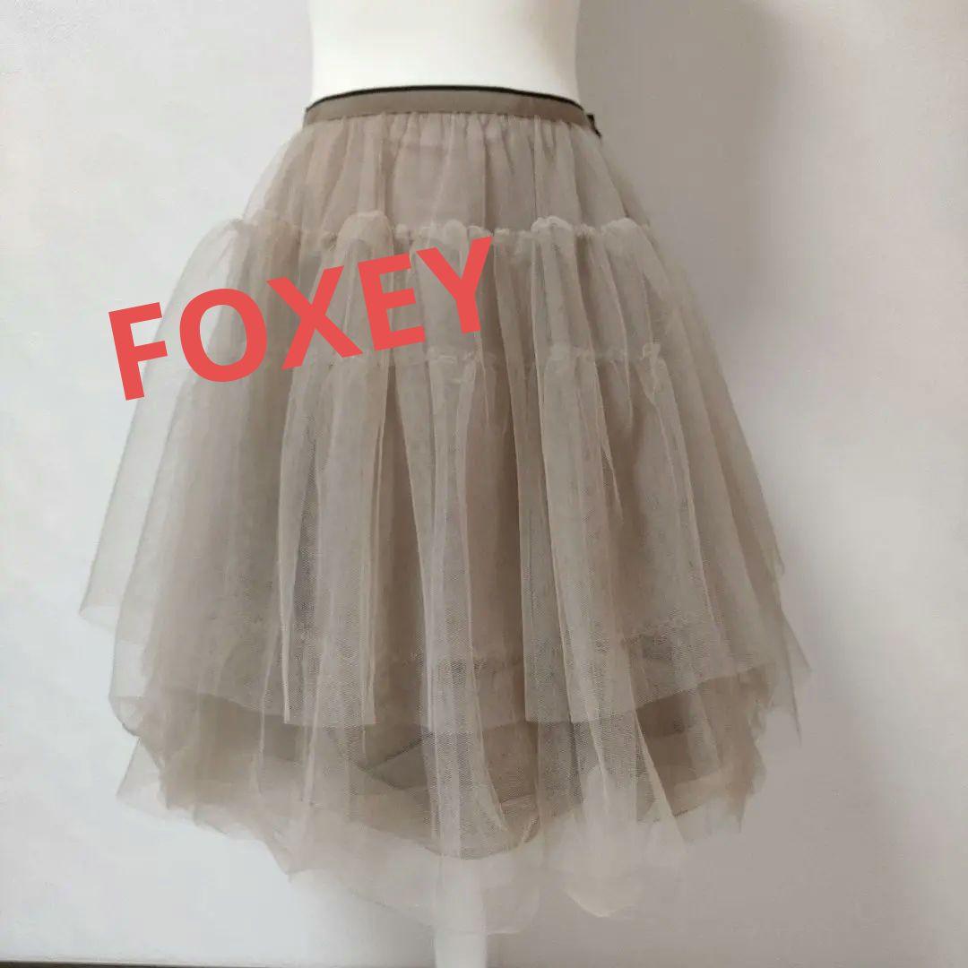 FOXEY　フリル　レース　スカート　フォクシー　40
