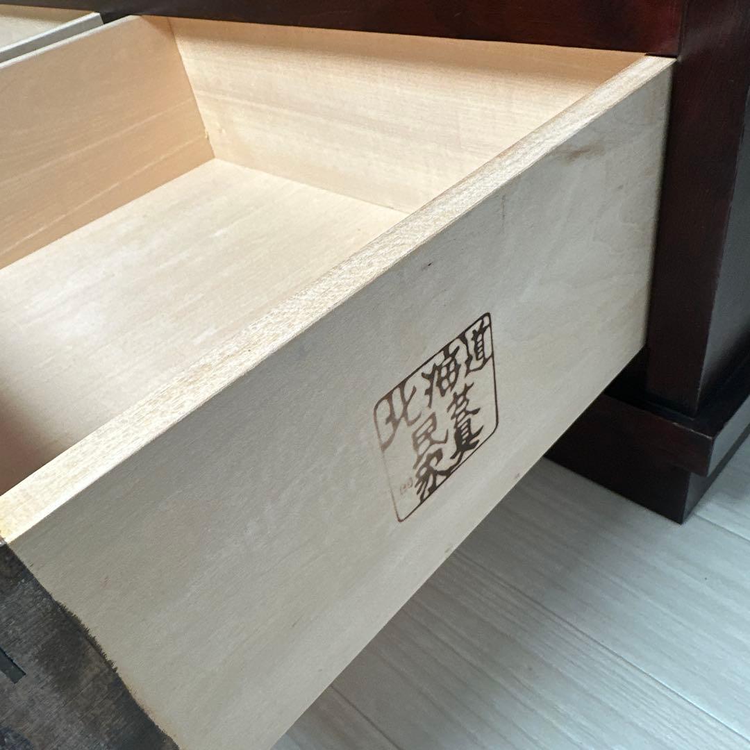 北海道民芸家具 茶棚 茶箪笥 飾り棚 樺 無垢材 管理No.i4※