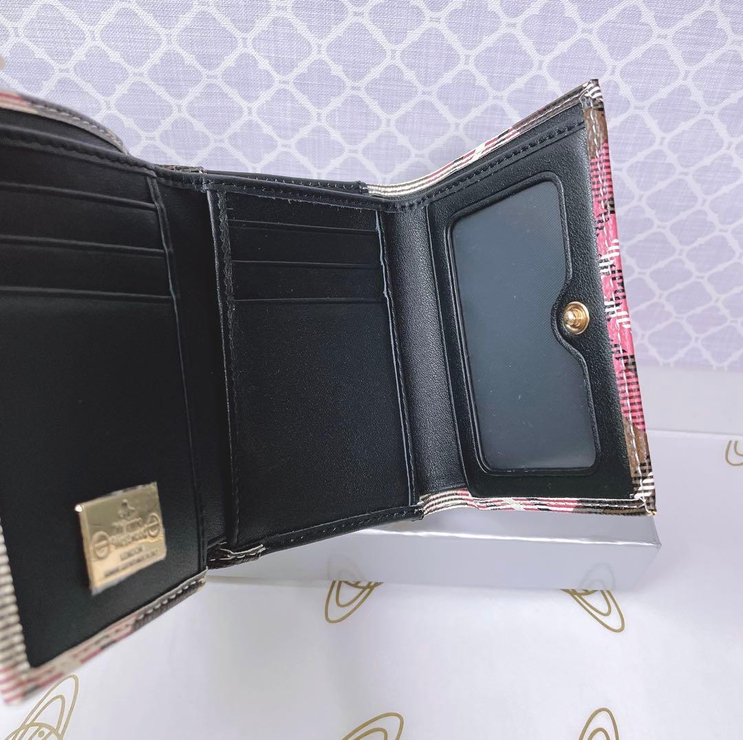 【可愛すぎ♡新品】可愛い ヴィヴィアン・ウエストウッド チェック 三折り財布