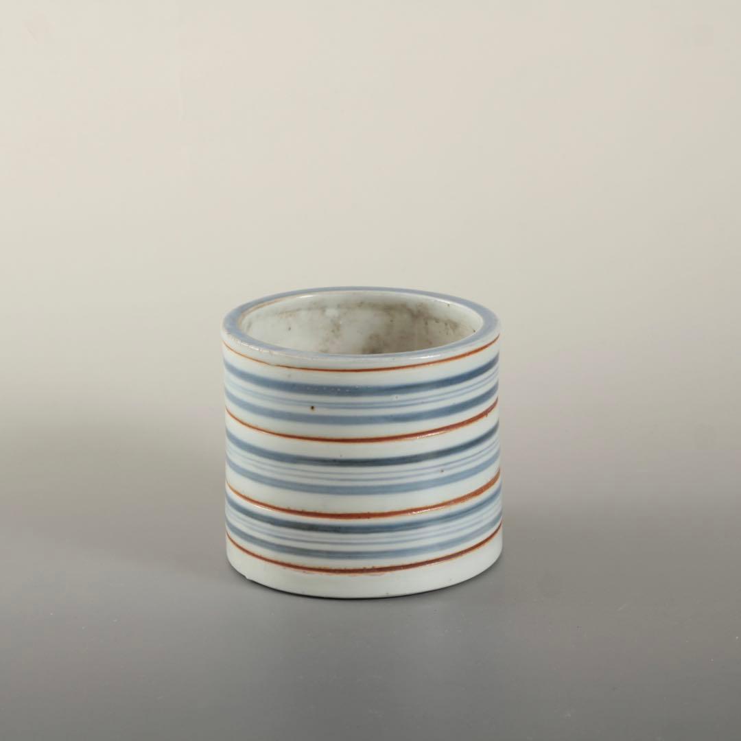 染付 輪線文 火入 筒茶碗 古美術 古道具 アンティーク 古伊万里