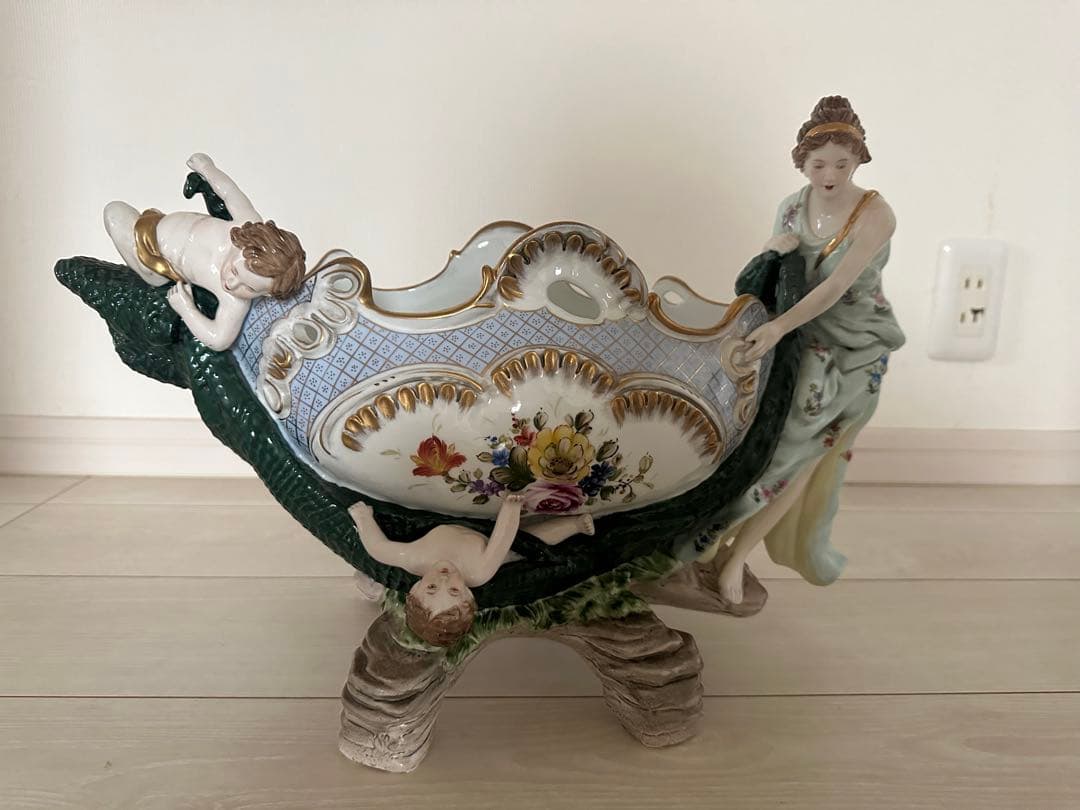 マイセンMeissen 美人天使図コンポート　特大45cm
