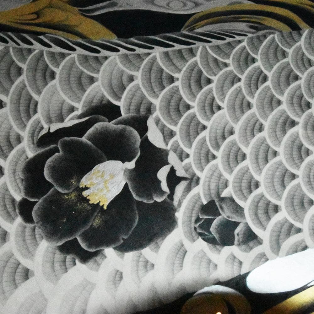 平井千香子 金と銀 鳳凰図 縦104㎝ 横170㎝ F100号 真贋保証 肉筆