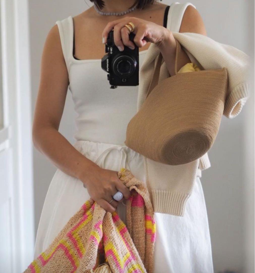 未使用　Ron Herman ロンハーマン ベアリブタンクトップ　ブラック　S