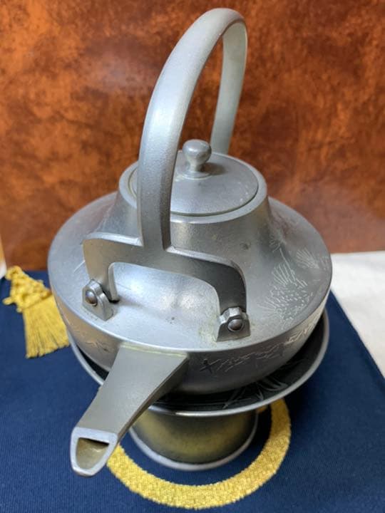 時代 錫製 酒器　骨董品 古美術 錫製 銚子錫半 松竹梅 酒盃