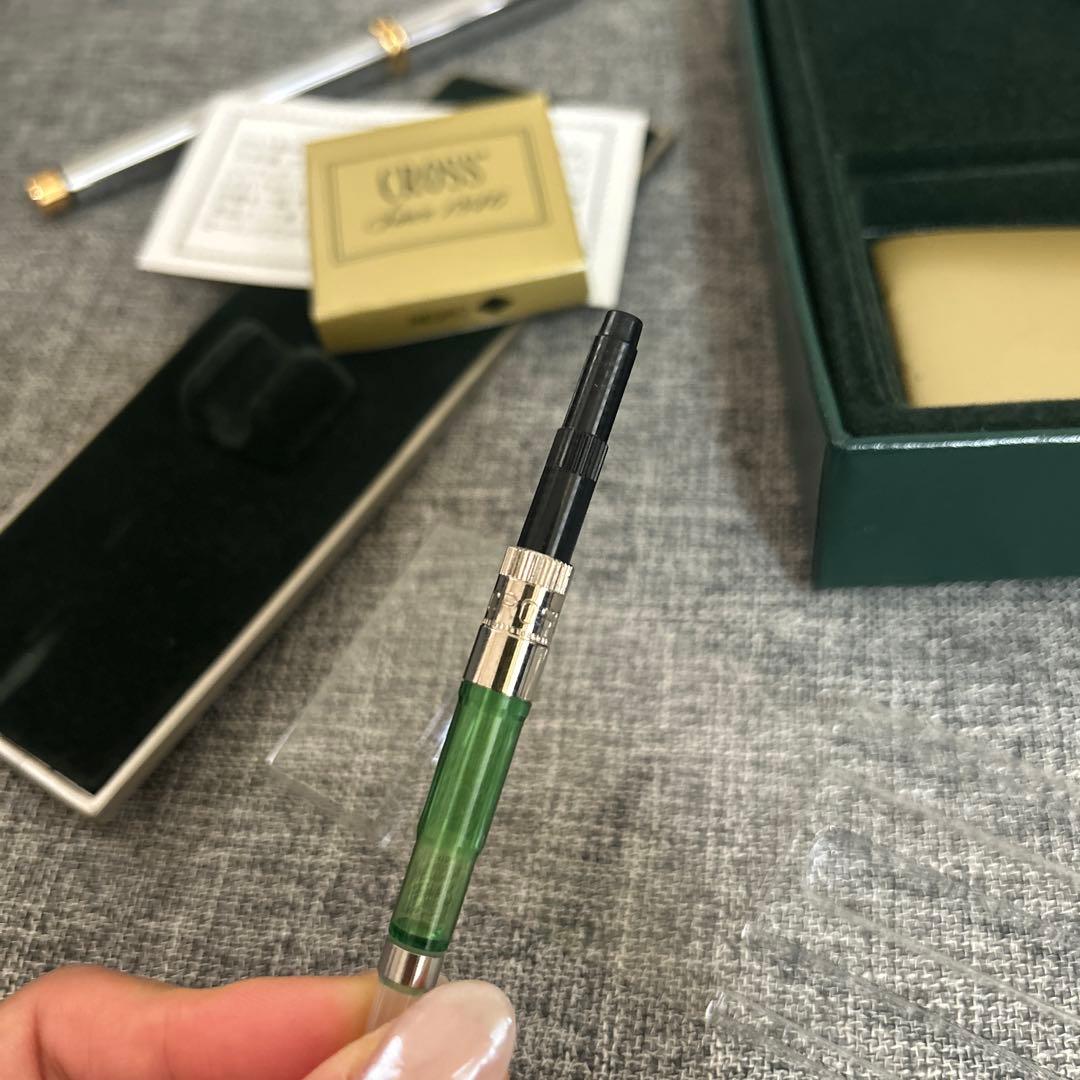 Cross クロス　万年筆　ギフト　グリーンインクボトル　タウンゼント　ゴールド