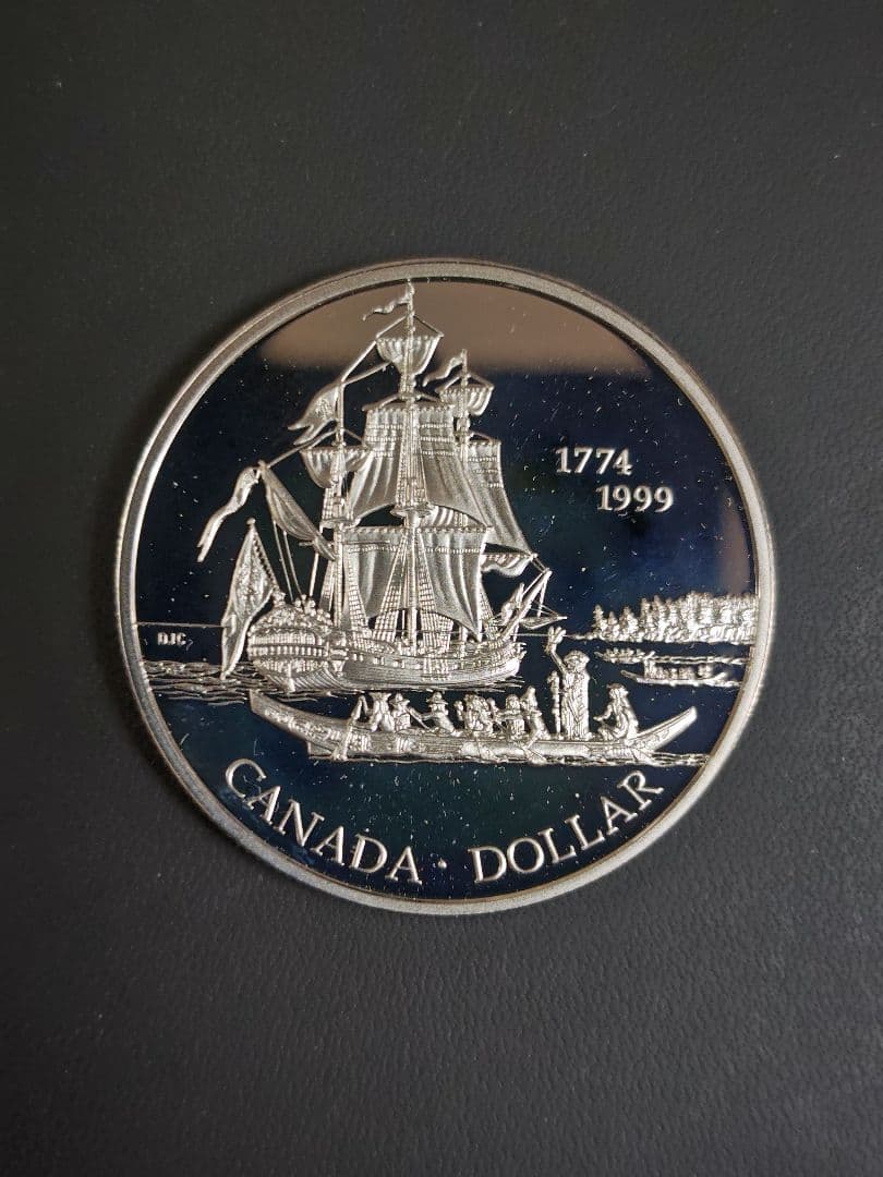 加 DOLLAR　225周年記念(1774〜1999) PF銀貨、説明書付