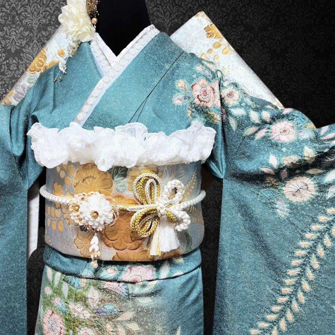 お直し無料！振袖フルセット(8点)・辻ヶ花・辻が花・絞り・作家物・翠山工房・落款