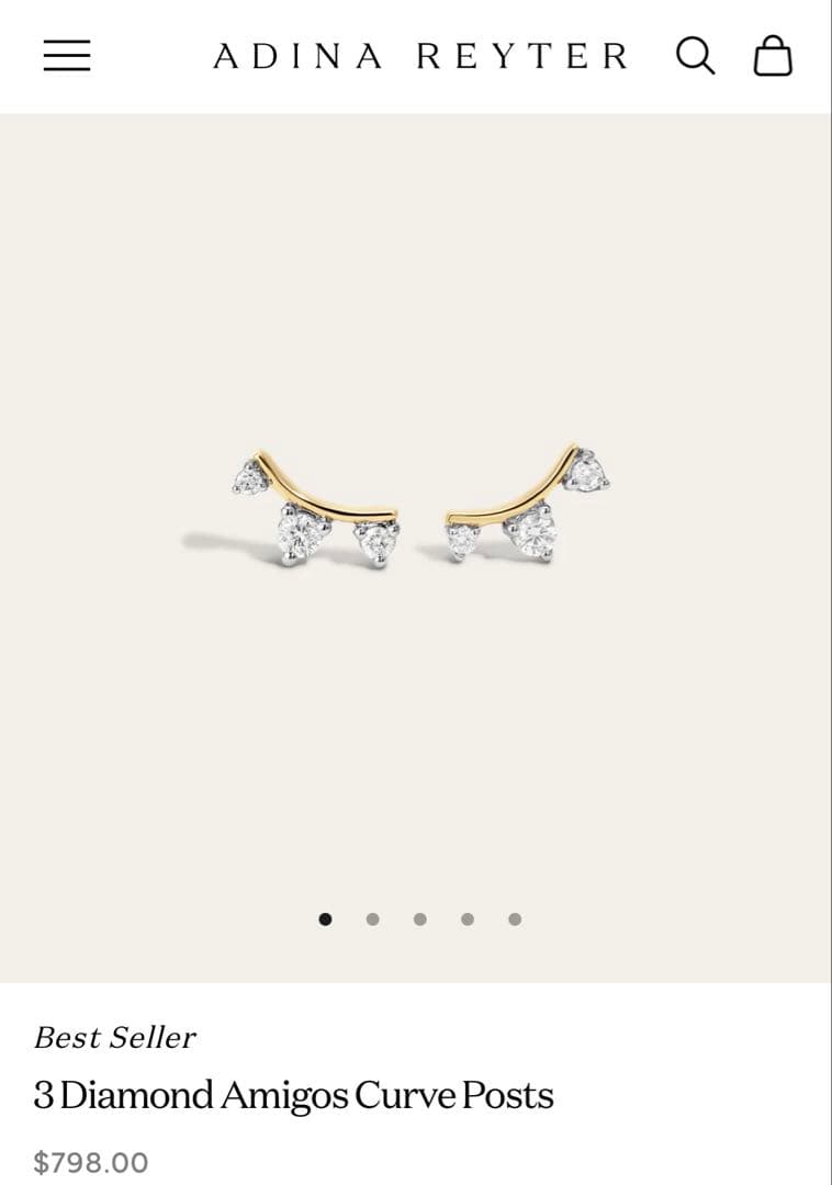 メーガン妃着用　Adina Reyter アディナレイター K14ダイヤピアス