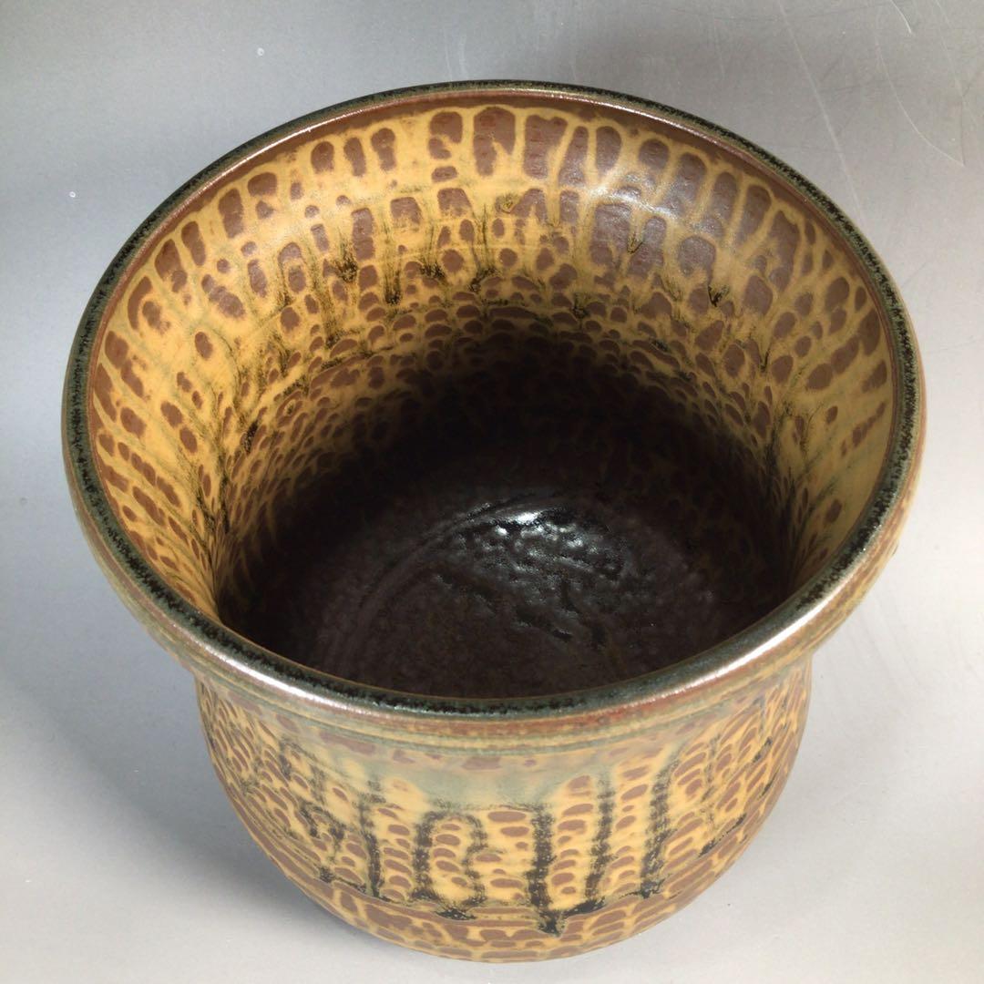 Ｎ５４３　水指　『宇田佐平造』『古瀬戸』『耳付』『一重口水指』　共箱　茶道具