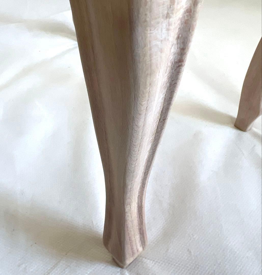 猫脚スツール・茶色 木製フレーム