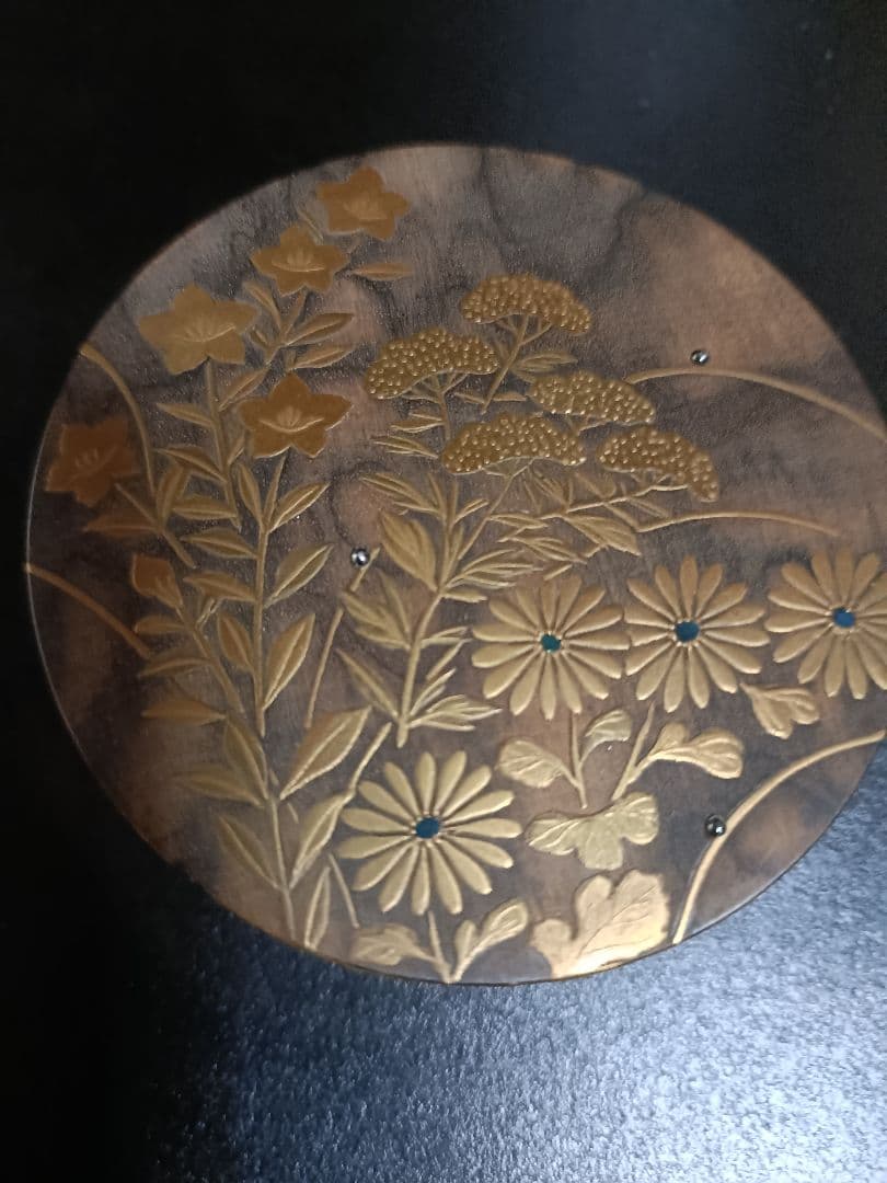 黒柿材本金蒔絵宝石指輪入れ