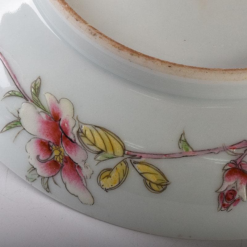 中国　大清乾隆年製　粉彩　花鳥文　皿　C　7821