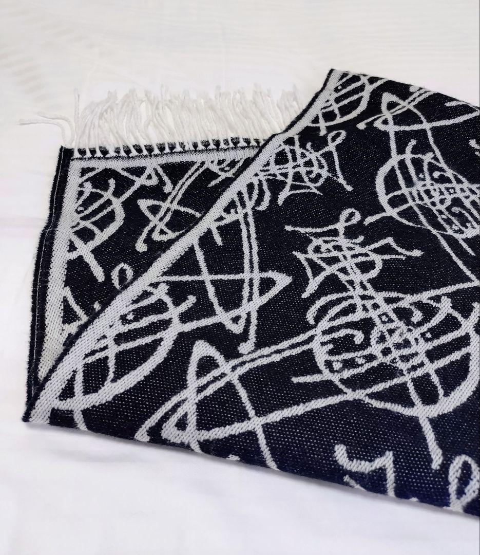 Vivienne Westwood グレー ブラック マフラー　オーブ　ロゴ総柄