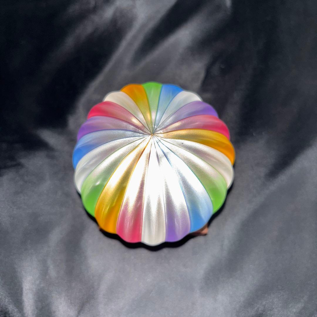 作家物　虹色ガラスの一輪挿し　未使用品