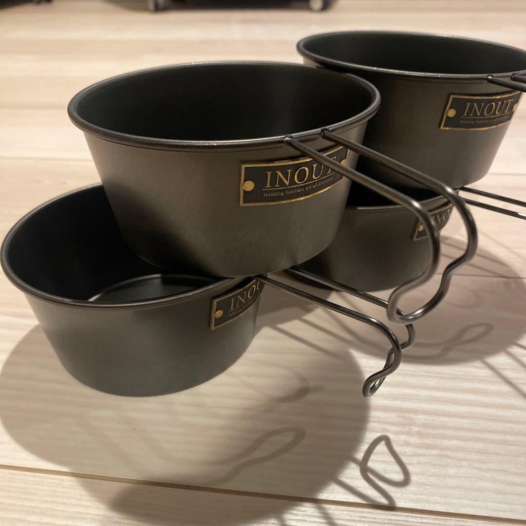 INOUT ブラック シェラカップ 4個セット