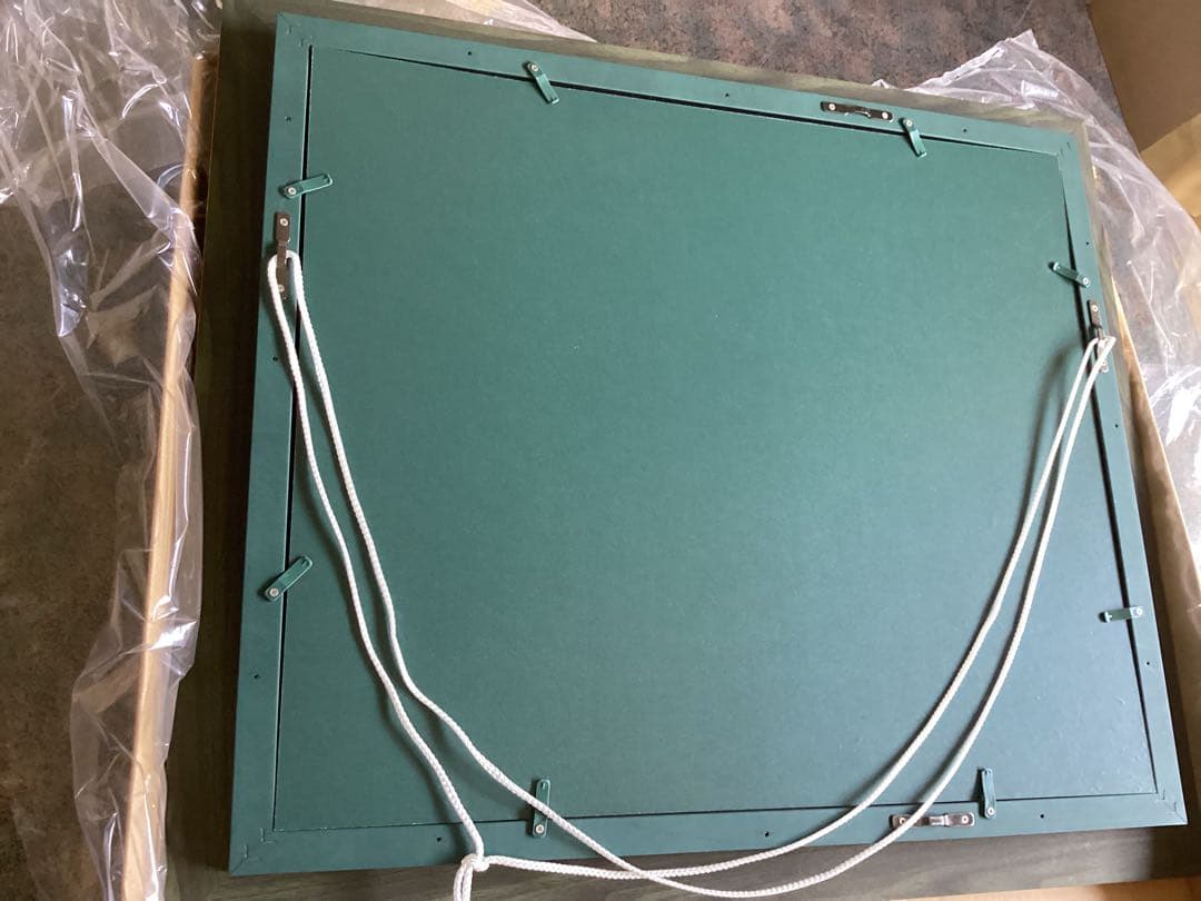 モスグリーンとゴールドの木製油彩額縁　サイズF8 箱付き　日本製　美品