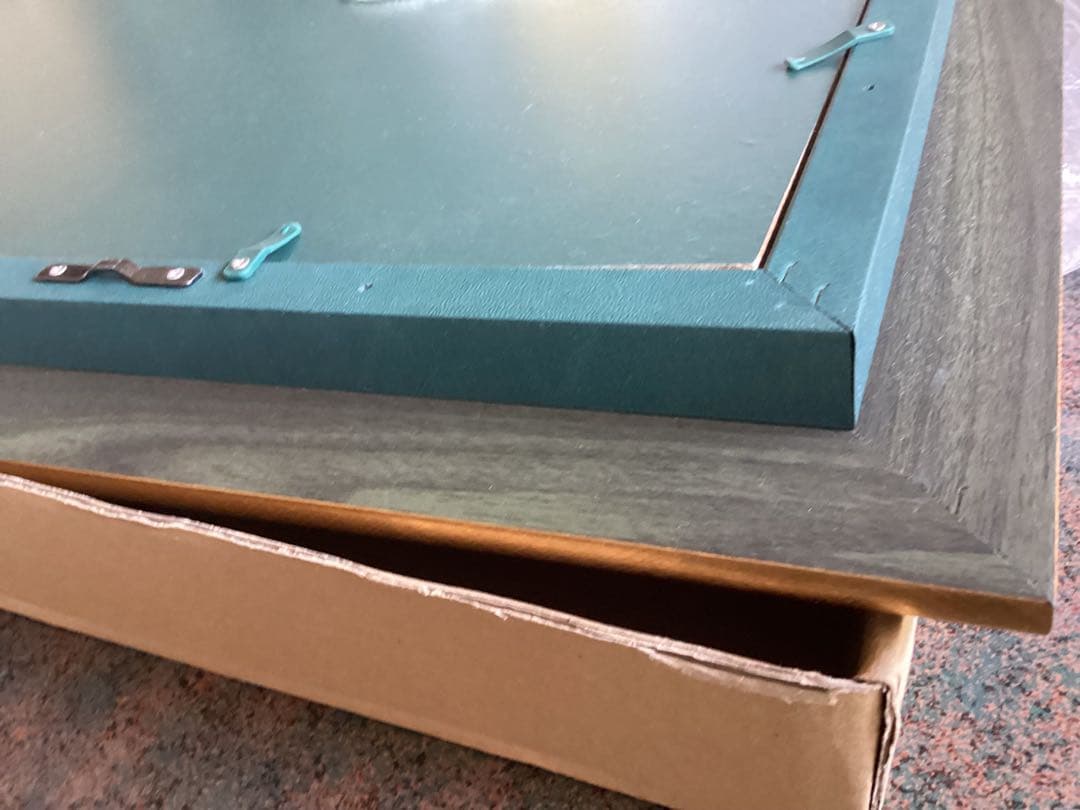 モスグリーンとゴールドの木製油彩額縁　サイズF8 箱付き　日本製　美品