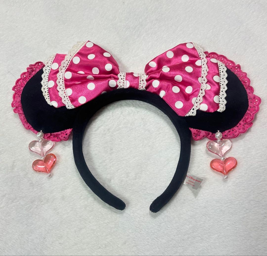 ディズニー　カチューシャ　ピンク　ミニー　イヤリング　水玉　パルパルーザ