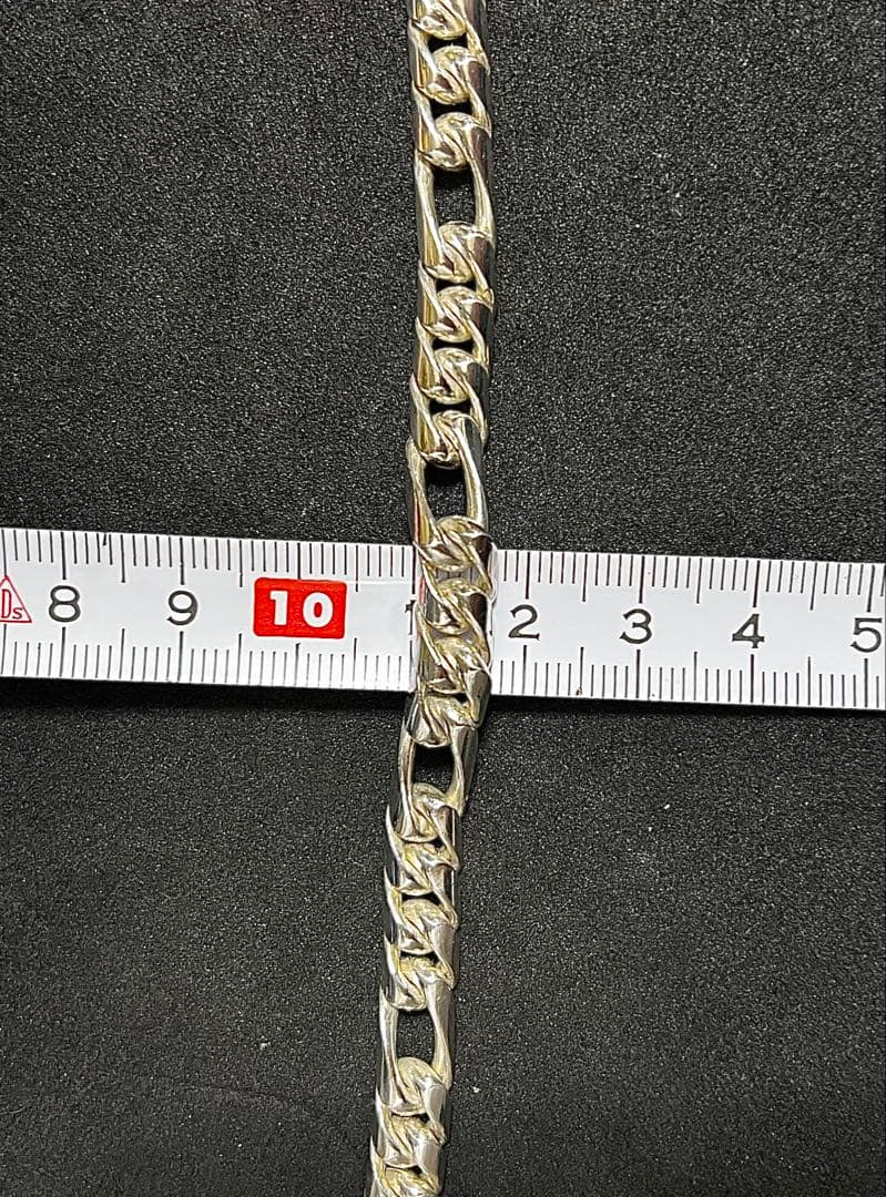 シルバー 925 フィガロチェーンブレスレット 美品