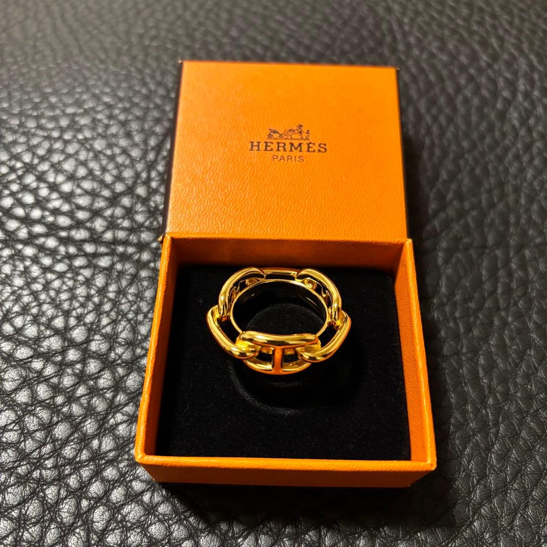 HERMES ゴールド チェーンリング