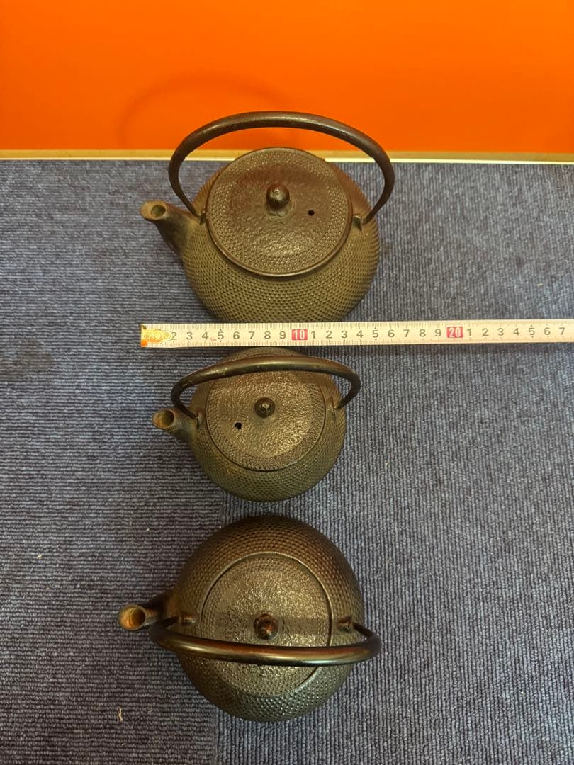 1905 南部鉄器　鉄瓶　3客