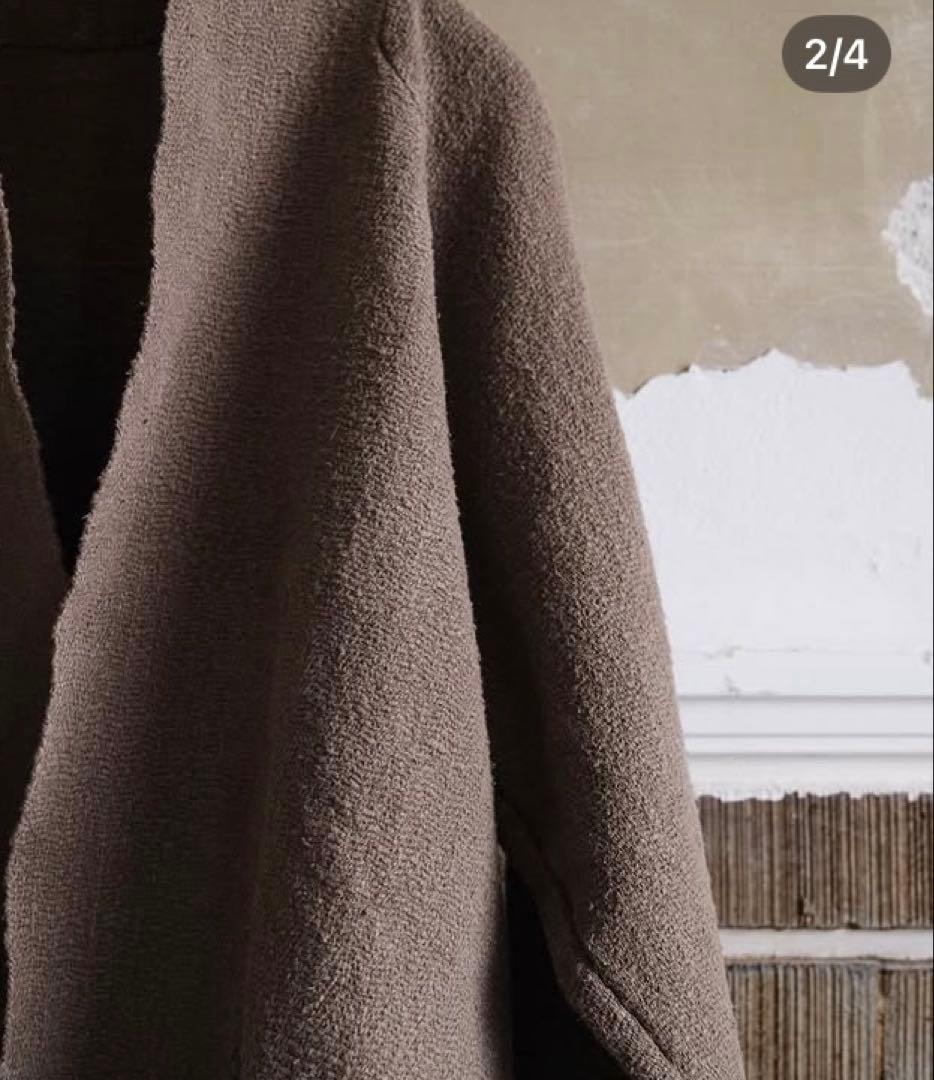 mittan ミタン　ガラ紡ジャケット　胡桃(濃)鉄媒染　サイズ3