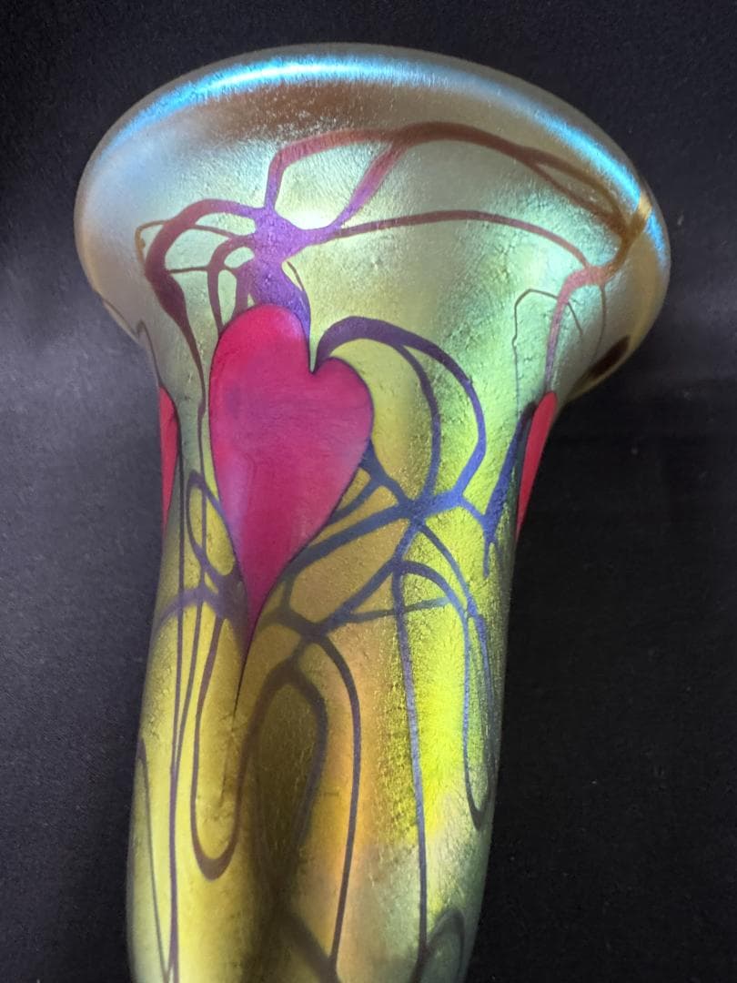 【ヴィンテージ】ティファニースタイル 幾何学文聖杯 コーディアルグラス