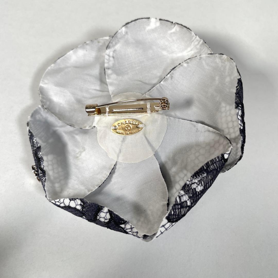 極美品✨シャネル 総レース カメリア ココマーク コサージュ ブローチ