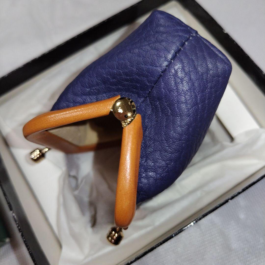 新品未使用☆ドゥーニーアンドバーグ　がま口財布、小物入れ　紺色　革製