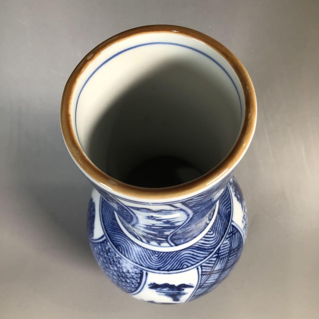 Ｎ３９１　皆具　『京焼　貴山造』『染付祥瑞文』『水指　建水　蓋置　杓立』　共箱