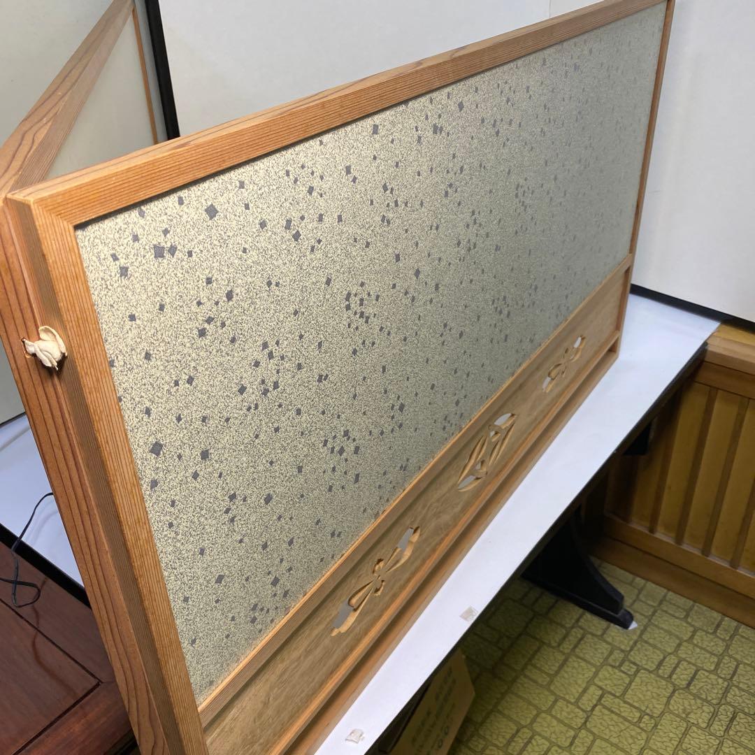 【茶道具】七宝透かし風炉先　葦簾　襖セット