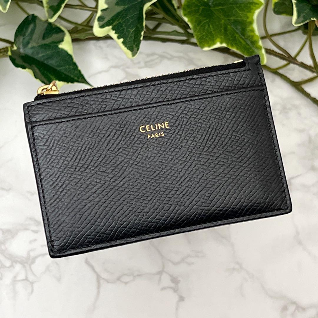 セリーヌ ジップ付きカードホルダー ケース ブラック CELINE