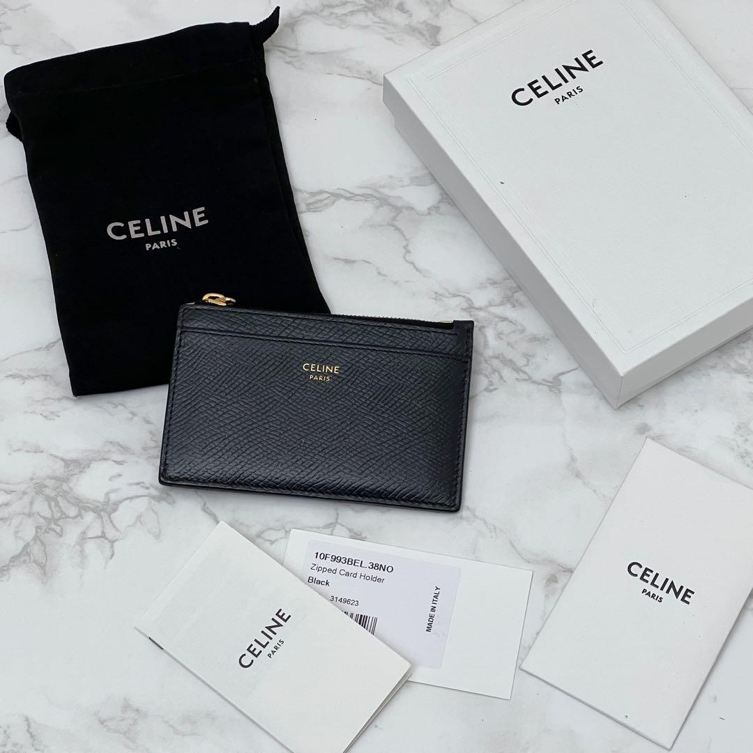 セリーヌ ジップ付きカードホルダー ケース ブラック CELINE