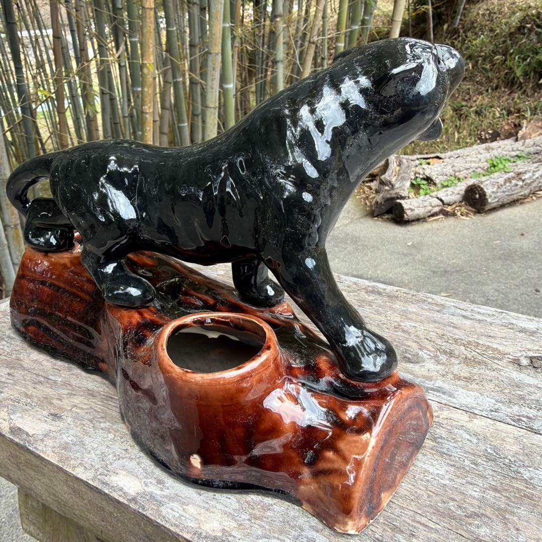 激レアブラックパンサー 陶器　置物　ミッドセンチュリー　ヴィンテージ50-60s