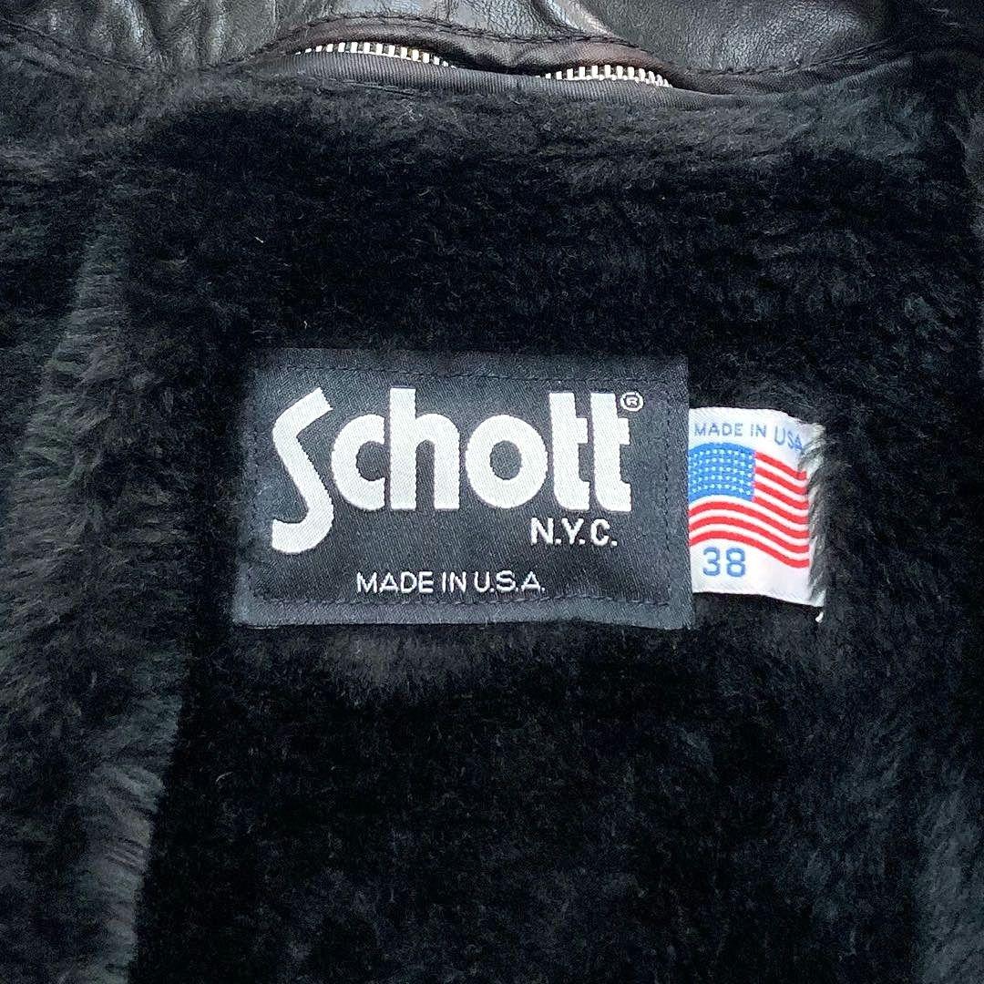 Schott ライダースジャケット レザー 641SP ボアライナー付き 38