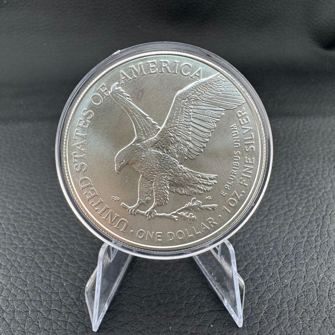 アメリカ イーグル 銀貨 AI⑤サイバーアース　※カラー銀貨 カプセル付き