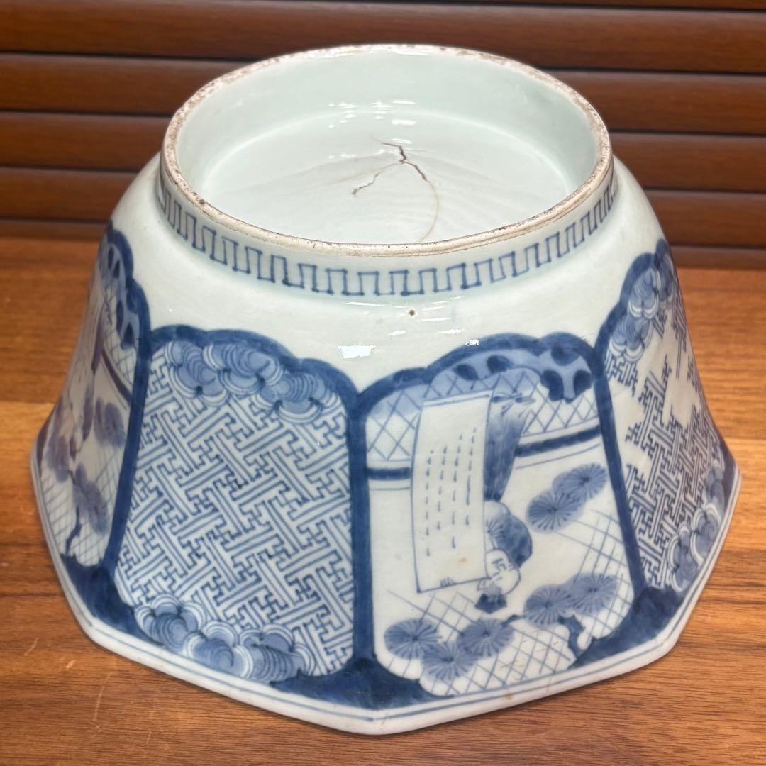 江戸時代　古伊万里　染付八面鉢