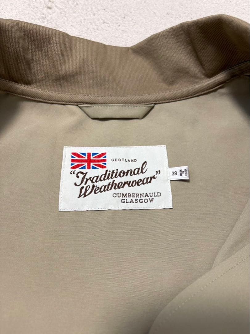 トラディショナルウェザーウェア ジャケット 薄手 衿コーデュロイ ベージュ 38