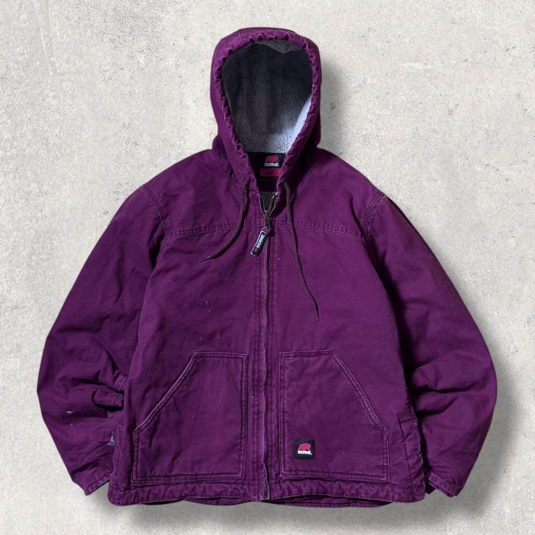 ぽ古着ダックパーカーアクティブジャケット短丈90s裏ボアジップフーディース