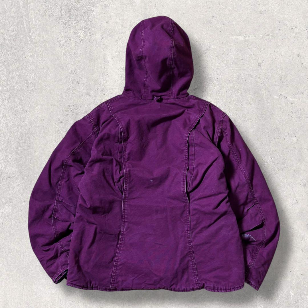 ぽ古着ダックパーカーアクティブジャケット短丈90s裏ボアジップフーディース