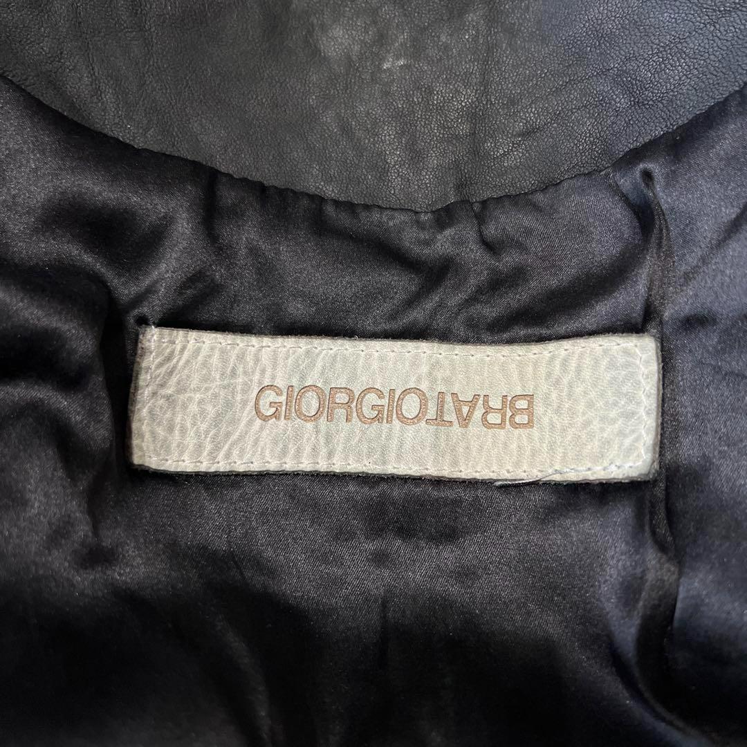 【新品定価22万】GIORGIO BRATO ラムレザージャケット ブラック46