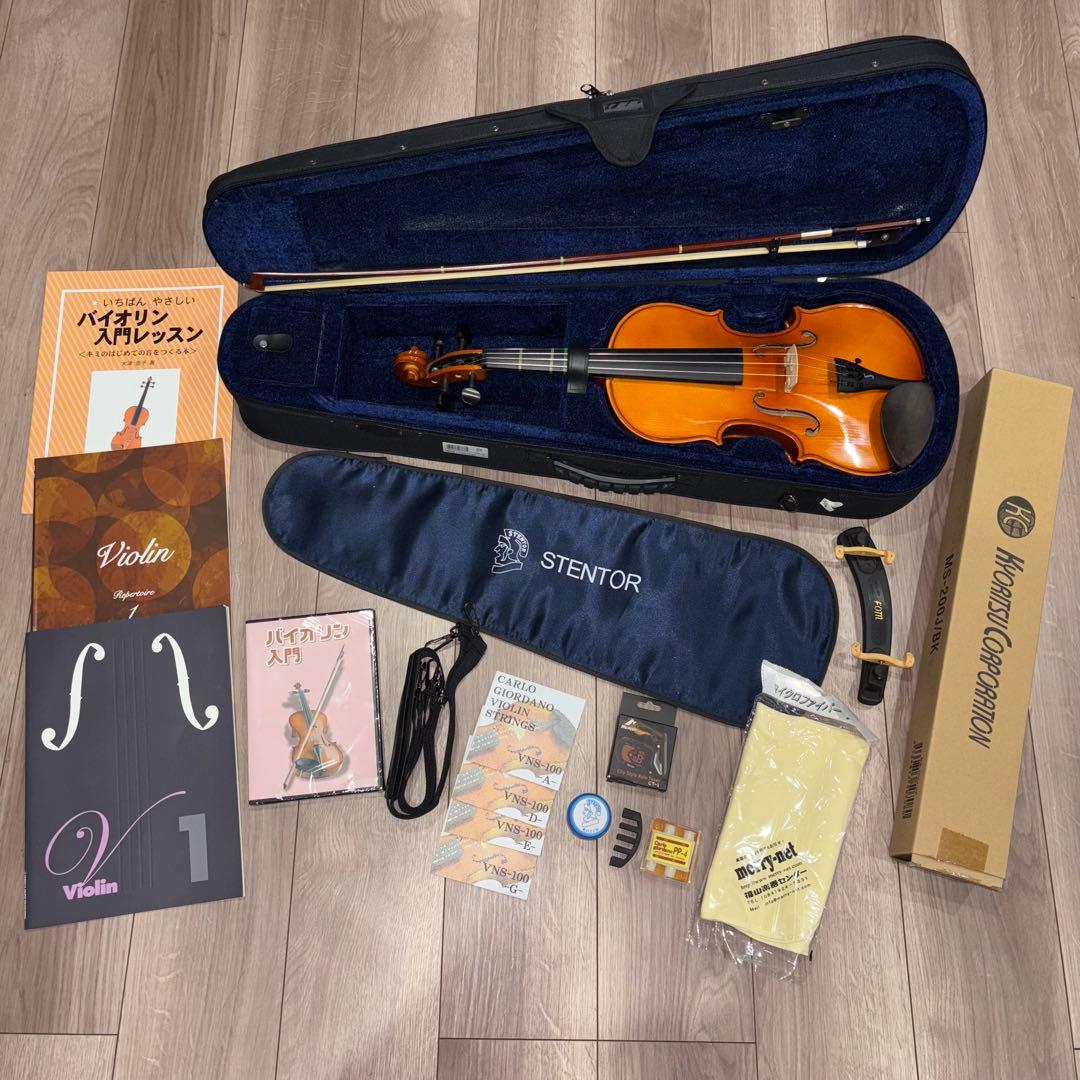 初心者向け バイオリン 15点フルセット SV180BC 4/4 STENTOR
